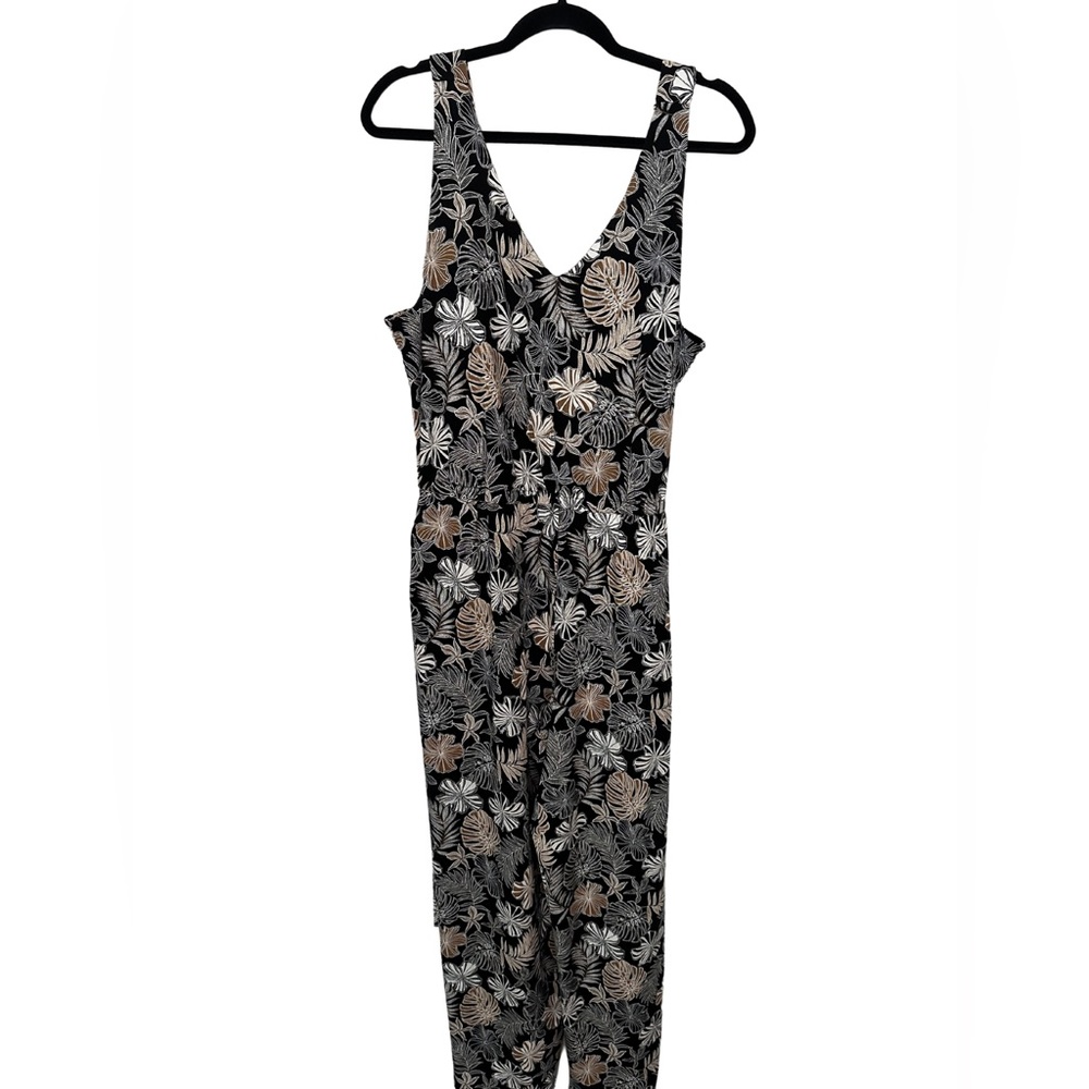 J. Jill Wearever Collection Plant Leaf Jumpsuit Size Large